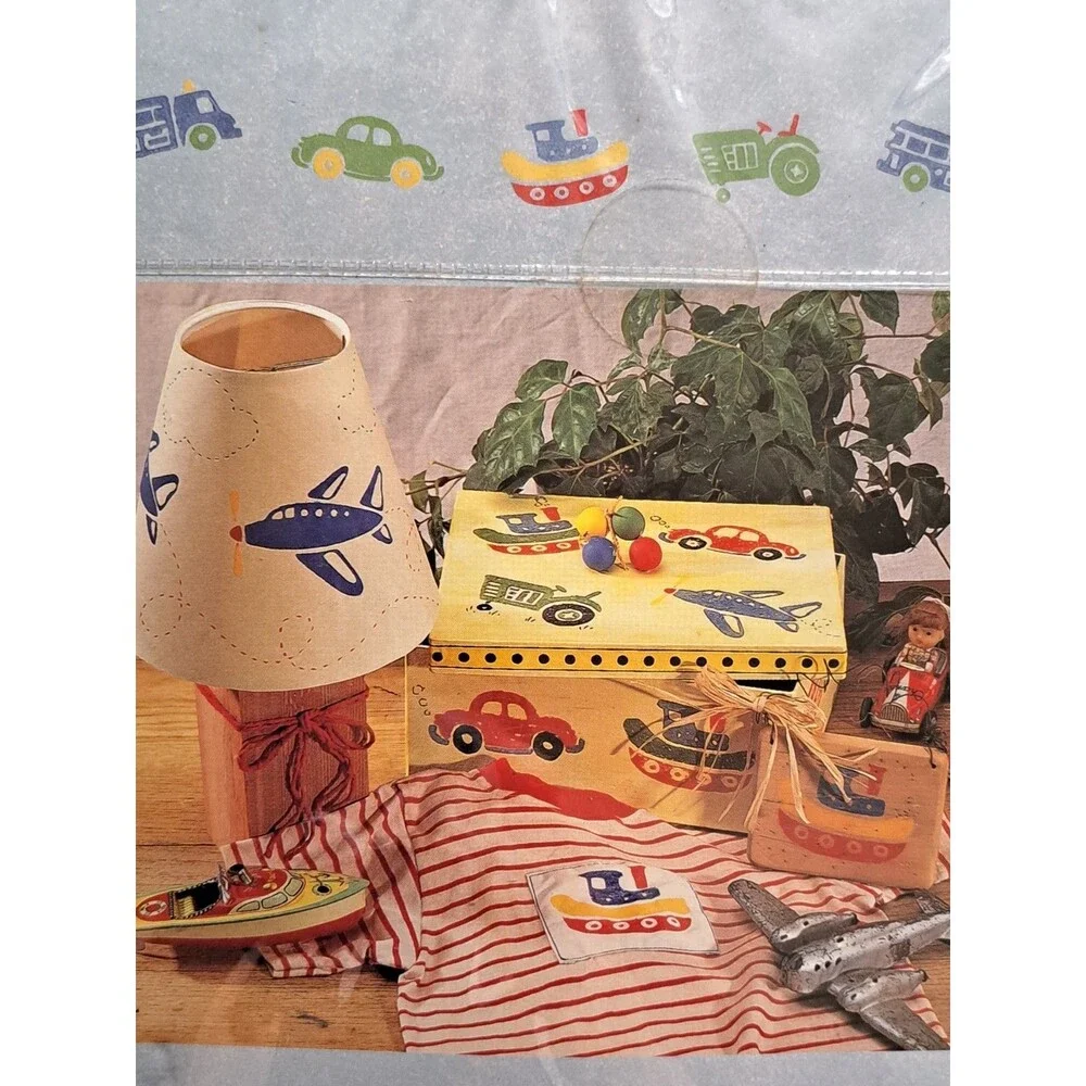 Vintage Rubber Stampede Decorative Stamping Kit Trains Boats & Automobiles NOS